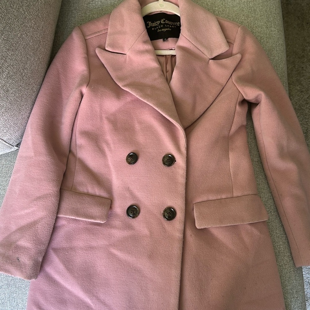 Pink blazer/jacket/ trench coat from juicy couture.